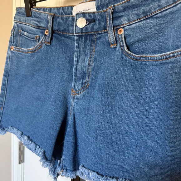 Dear John Gigi Denim Shorts Empire State Medium Blue Frayed Hem Womens Size 27 - Picture 2 of 10